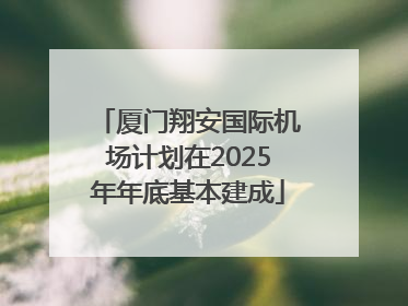 厦门翔安国际机场计划在2025年年底基本建成