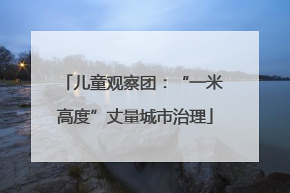 儿童观察团：“一米高度”丈量城市治理