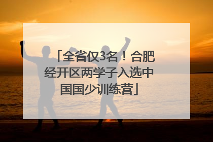 全省仅3名！合肥经开区两学子入选中国国少训练营