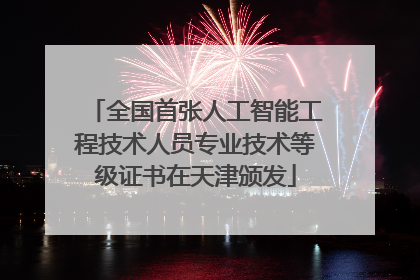 全国首张人工智能工程技术人员专业技术等级证书在天津颁发