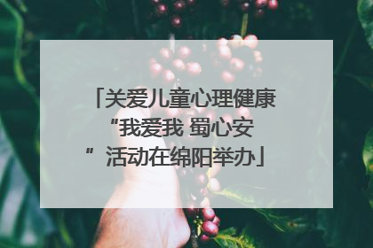 关爱儿童心理健康 “我爱我 蜀心安”活动在绵阳举办