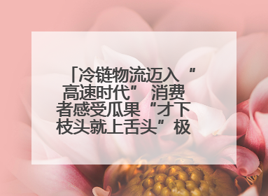冷链物流迈入“高速时代” 消费者感受瓜果“才下枝头就上舌头”极致体验