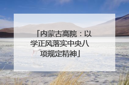 内蒙古高院：以学正风落实中央八项规定精神