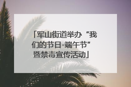 军山街道举办“我们的节日-端午节”暨禁毒宣传活动