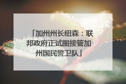 加州州长纽森：联邦政府正试图接管加州国民警卫队