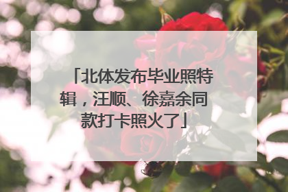 北体发布毕业照特辑，汪顺、徐嘉余同款打卡照火了