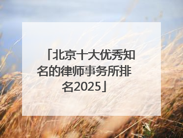 北京十大优秀知名的律师事务所排名2025