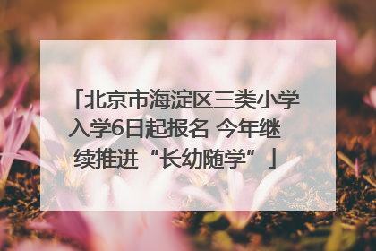 北京市海淀区三类小学入学6日起报名 今年继续推进“长幼随学”