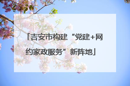 吉安市构建“党建+网约家政服务”新阵地