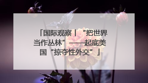 国际观察丨“把世界当作丛林”——起底美国“掠夺性外交”
