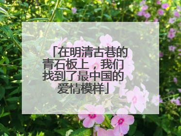 在明清古巷的青石板上，我们找到了最中国的爱情模样