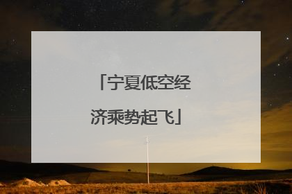 宁夏低空经济乘势起飞