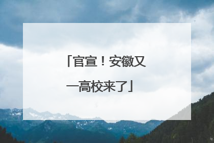 官宣！安徽又一高校来了