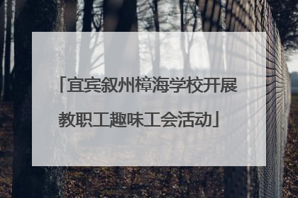 宜宾叙州樟海学校开展教职工趣味工会活动