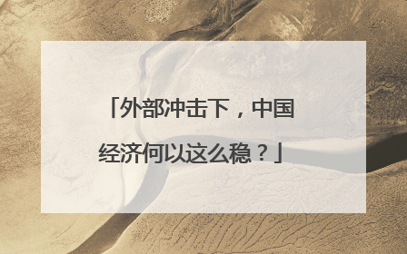 外部冲击下，中国经济何以这么稳？