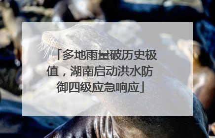 多地雨量破历史极值，湖南启动洪水防御四级应急响应