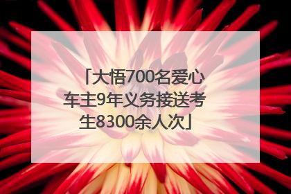 大悟700名爱心车主9年义务接送考生8300余人次