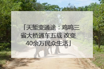 天堑变通途：鸡鸣三省大桥通车五载 改变40余万民众生活