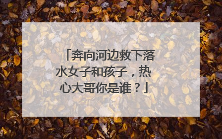奔向河边救下落水女子和孩子，热心大哥你是谁？