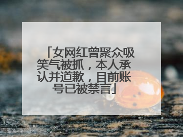 女网红曾聚众吸笑气被抓，本人承认并道歉，目前账号已被禁言