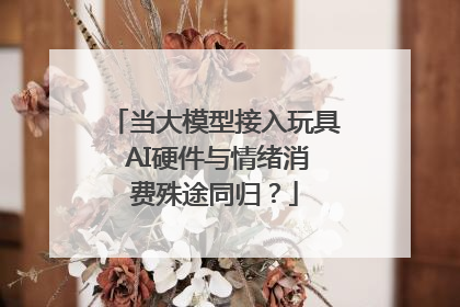 当大模型接入玩具 AI硬件与情绪消费殊途同归？