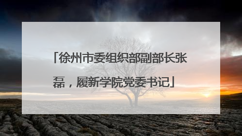 徐州市委组织部副部长张磊，履新学院党委书记