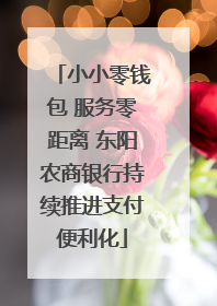 小小零钱包 服务零距离 东阳农商银行持续推进支付便利化