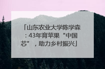 山东农业大学陈学森：43年育苹果“中国芯”，助力乡村振兴