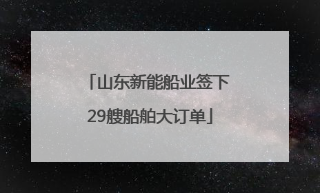 山东新能船业签下29艘船舶大订单