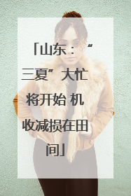 山东：“三夏”大忙将开始 机收减损在田间