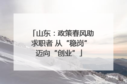 山东：政策春风助求职者 从“稳岗”迈向“创业”