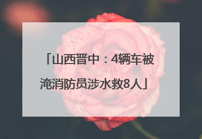 山西晋中：4辆车被淹消防员涉水救8人