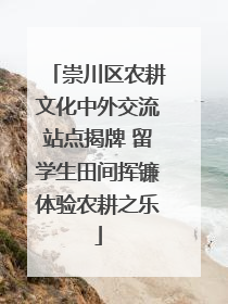 崇川区农耕文化中外交流站点揭牌 留学生田间挥镰体验农耕之乐