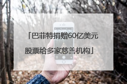 巴菲特捐赠60亿美元股票给多家慈善机构