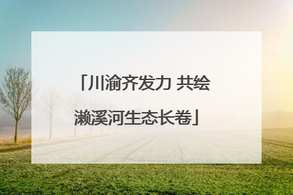 川渝齐发力 共绘濑溪河生态长卷