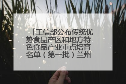 工信部公布传统优势食品产区和地方特色食品产业重点培育名单（第一批）兰州牛肉拉面位列其中