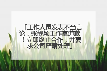 工作人员发表不当言论，张靓颖工作室道歉！立即终止合作，并要求公司严肃处理