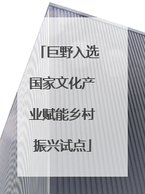 巨野入选国家文化产业赋能乡村振兴试点