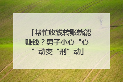 帮忙收钱转账就能赚钱？男子小心“心”动变“刑”动