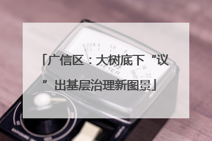 广信区：大树底下“议”出基层治理新图景