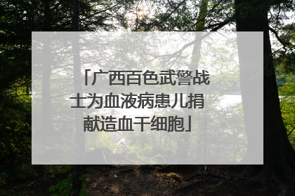 广西百色武警战士为血液病患儿捐献造血干细胞
