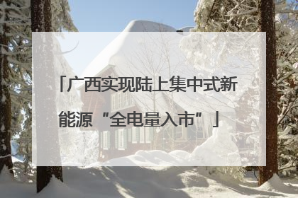 广西实现陆上集中式新能源“全电量入市”
