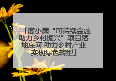度小满“可持续金融助力乡村振兴”项目落地庄河 助力乡村产业实现绿色转型