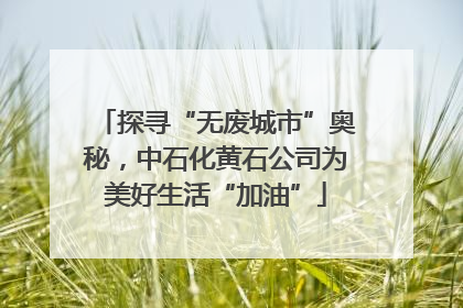 探寻“无废城市”奥秘，中石化黄石公司为美好生活“加油”