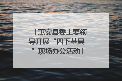 惠安县委主要领导开展“四下基层”现场办公活动