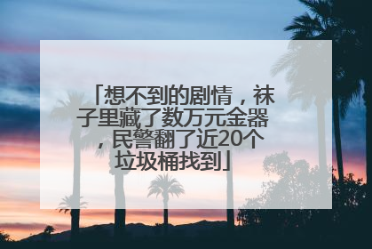 想不到的剧情，袜子里藏了数万元金器，民警翻了近20个垃圾桶找到