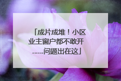 成片成堆！小区业主窗户都不敢开……问题出在这