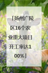扬州广陵区16个农业重大项目开工率达100%