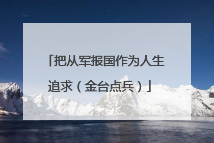 把从军报国作为人生追求（金台点兵）