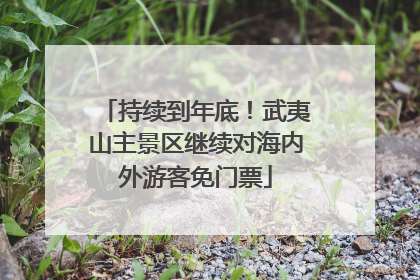 持续到年底！武夷山主景区继续对海内外游客免门票